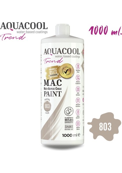 Aquacool Multi Akrilik Boya 1000ML 803 Dantel