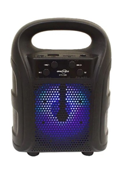 Tutmalı Mini Hoparlör Işıklı Taşınabilir Bluetooth Wireless Radyolu Sd Kart ve USB Girişli Hoparlör (3791)