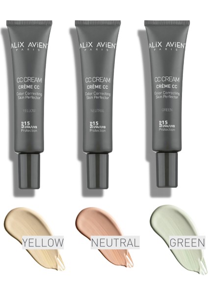 CC Krem Renk Düzenleyici Yeşil - CC Cream Green - SPF 15 UVB/UVA - 40 ml