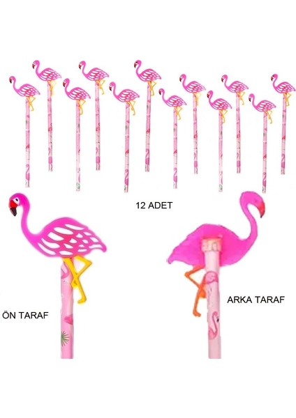 Tropical Hawaian Flamingo Temalı Resimli Hediyelik Kurşun Kalem 12 Adet fiyatları