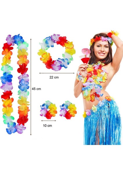 Yetişkin Çocuk Uyumlu Hawaian Partisi Havai Bileklik Kolye Başlık 4 Lü Set 1 Adet fiyatları