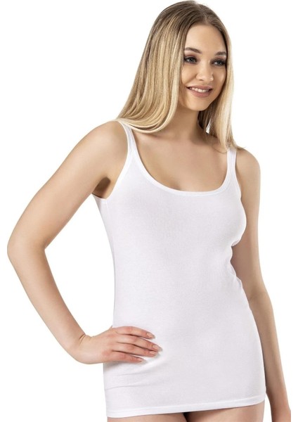 Kadın Likralı Geniş Askılı Atlet 528 - 6 Adet