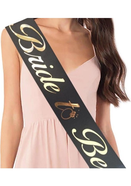 Bride To Be Gold Yazılı Siyah Kuşak