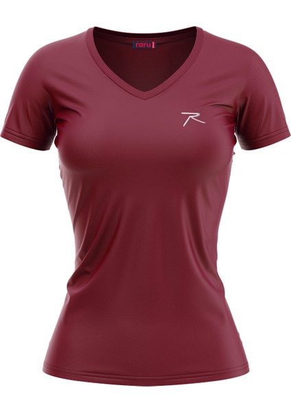 Kadın %100 Pamuk T-Shirt Mulıer Bordo
