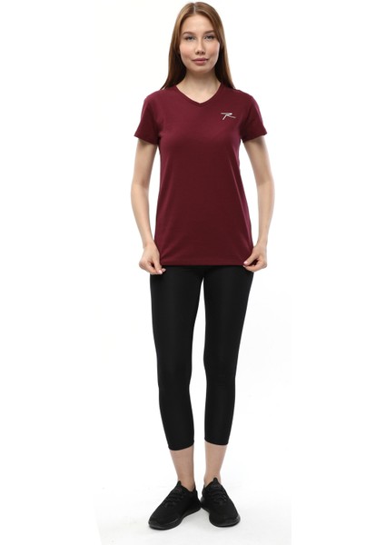 Kadın %100 Pamuk T-Shirt Mulıer Bordo indirimleri