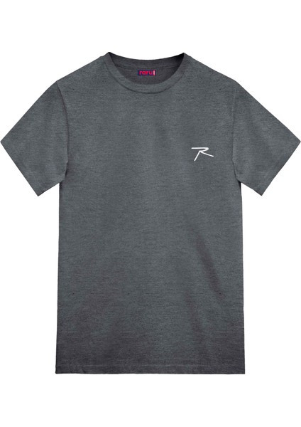 Erkek %100 Pamuk T-Shirt Agnıtıo Antrasit Melanj