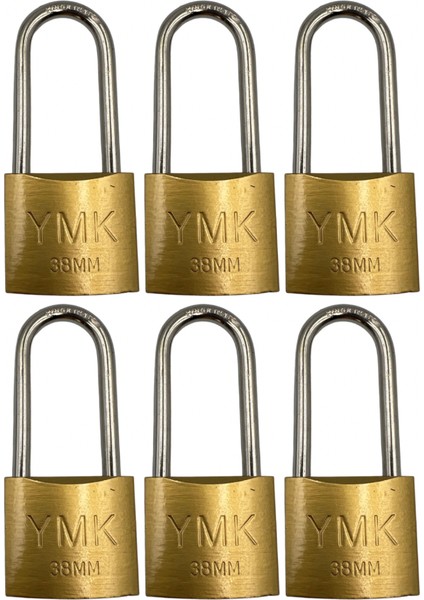Ymk Kancalı Asma Kilit Uzun Sarı 38 mm 1 Paket (6 Adet)