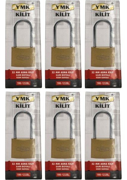 Ymk Kancalı Asma Kilit Uzun Sarı 32 mm 1 Paket (6 Adet) fiyatları