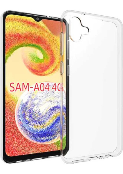 Caseworld Samsung Galaxy A04 ile Uyumlu Kapak 1mm Süper Silikon Şeffaf Kılıf