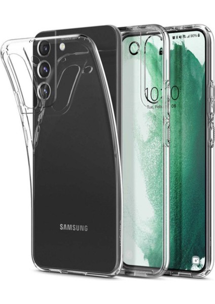 Caseworld Samsung Galaxy S22 Plus ile Uyumlu Kapak 1mm Süper Silikon Şeffaf Kılıf