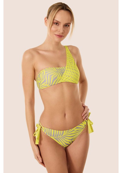3530 Sarı Tek Omuz Bikini Takımı