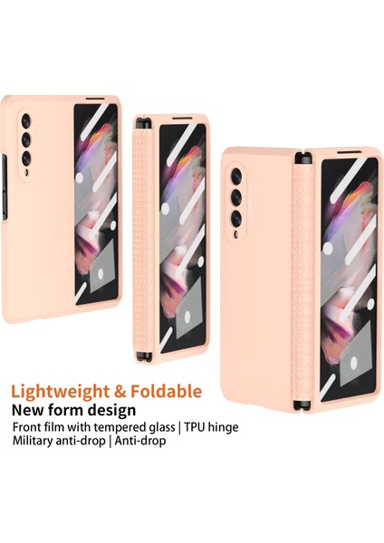 Samsung Galaxy Z Fold3 5g Pembe Için Tam Vücut Tpu Menteşe Flip Kılıf (Yurt Dışından) modelleri