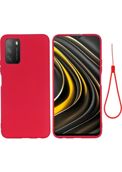 Xiaomi Poco M3 Sıvı Silikon Kılıf Kırmızı (Yurt Dışından)