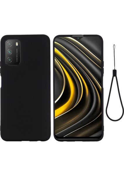 Xiaomi Poco M3 Sıvı Silikon Kasa Için Siyah (Yurt Dışından)