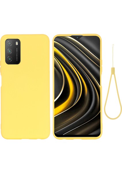 Xiaomi Poco M3 Sıvı Silikon Kasa Sarı Için (Yurt Dışından)