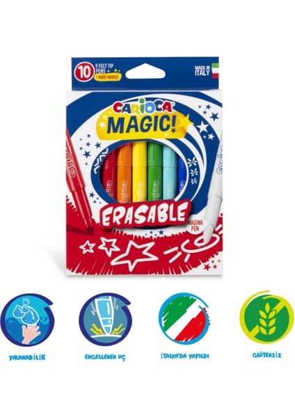 Carıoca Magic Keçeli Kalem Silinebilir - 10 Adet