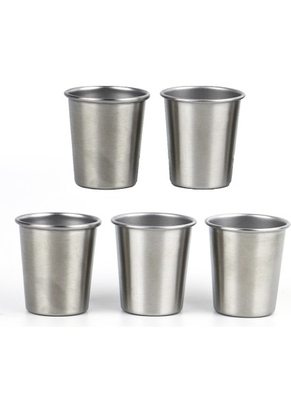 5 Adet 304 Paslanmaz Çik Bira Kupa, Kapasite: 50ML (Yurt Dışından)