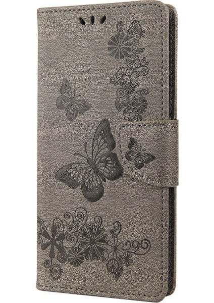 Sony Xperia 10 Iv Gray Için Kabartmalı Pu Kılıf (Yurt Dışından)