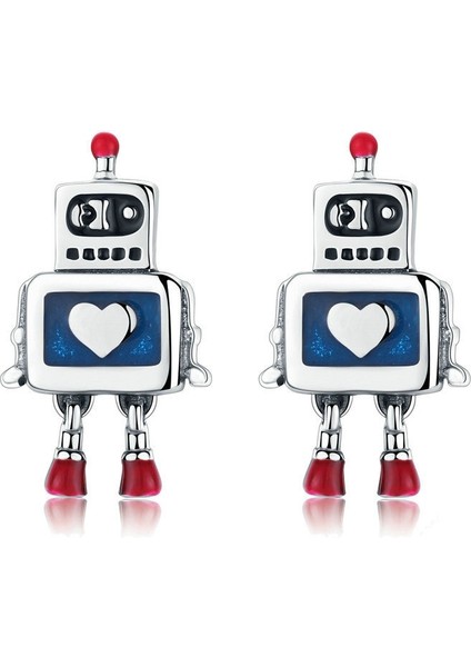 Robot S925 Sterling Silver Earrings (Yurt Dışından)