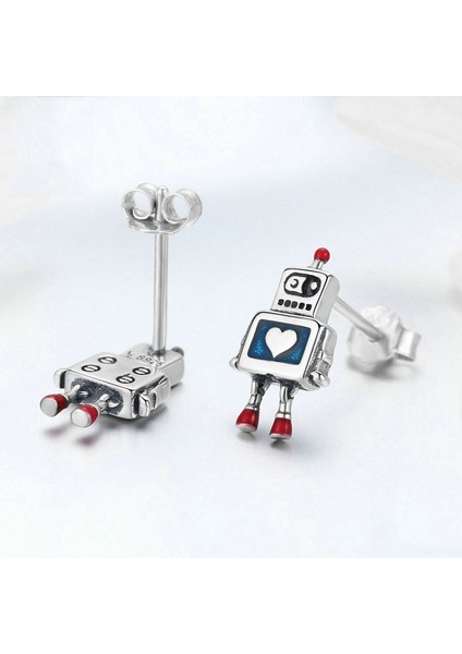 Robot S925 Sterling Silver Earrings (Yurt Dışından) modelleri