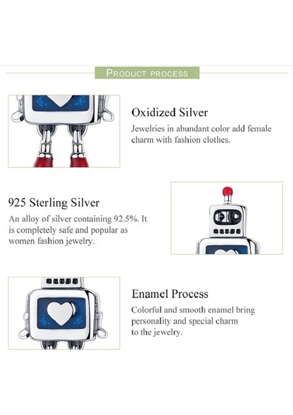 Robot S925 Sterling Silver Earrings (Yurt Dışından) fırsatları