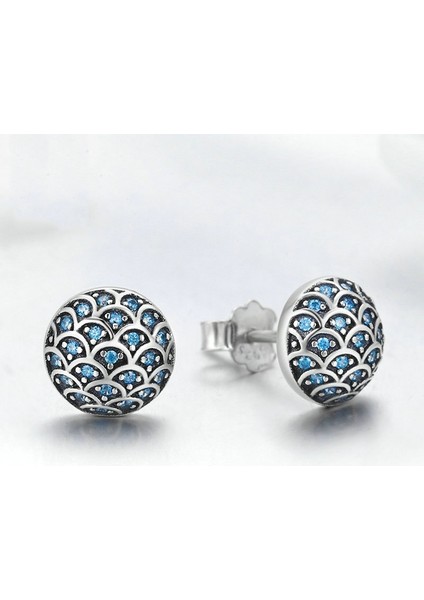 Gümüş Dalga Desen Küpe (Yurt Dışından)