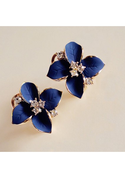 Tasarım Kadın Kamler Bohem Küpe (Blue With White Crystal) (Yurt Dışından) fiyatları