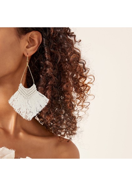 2 Çift Bohem Püskül Küpe, Renk: Kırmızı Gül (Yurt Dışından) fırsatları