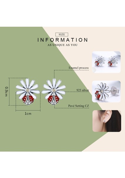 Sterling Silver Ladybug Flower Earrings (Yurt Dışından) fırsatları