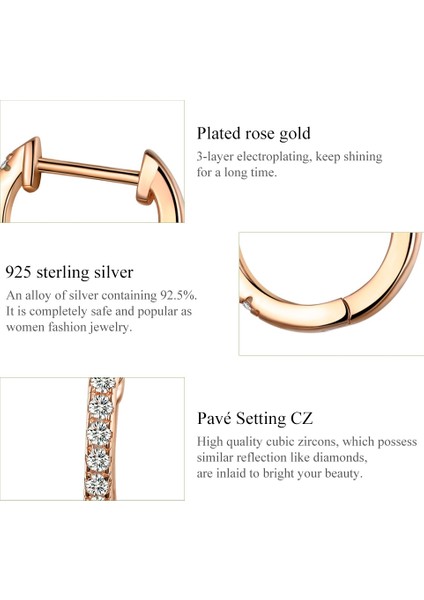 Gümüş Daire Küpe, Renk: Gül Altın (Yurt Dışından) fırsatları