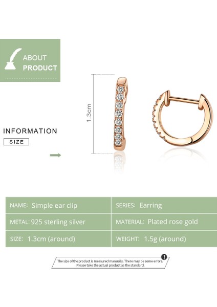 Gümüş Daire Küpe, Renk: Gül Altın (Yurt Dışından) indirimleri