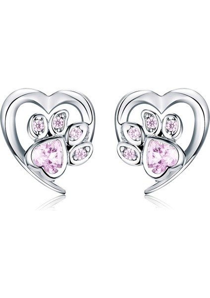 Pet Pençe Baskı Küpe, Renk: Pembe (Yurt Dışından)