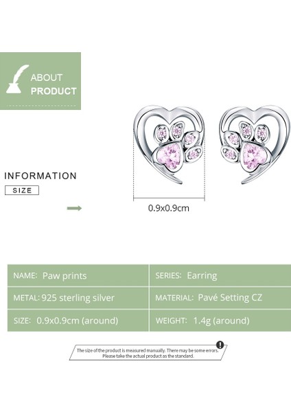 Pet Pençe Baskı Küpe, Renk: Pembe (Yurt Dışından) indirimleri