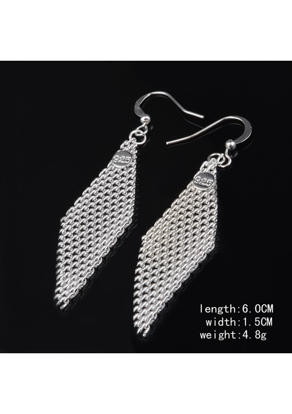 Moda Kraliçe Mizaç Rhombus Örgü Küpe (Gümüş) (Silver) (Yurt Dışından) fırsatları
