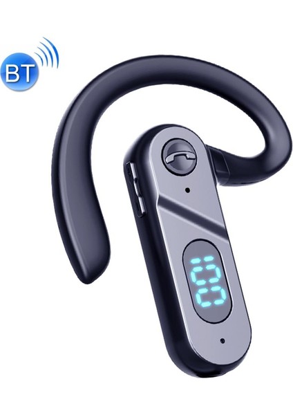 Asılı Kulak Dijital Ekran Ses Kontrolü Bluetooth Kulaklık Siyah (Yurt Dışından)