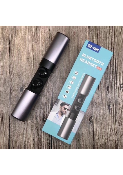 Çekmece Tip S2 Kulak-In Tws Bluetooth V5.0 Wiress Kulaklıklar Gri (Yurt Dışından)