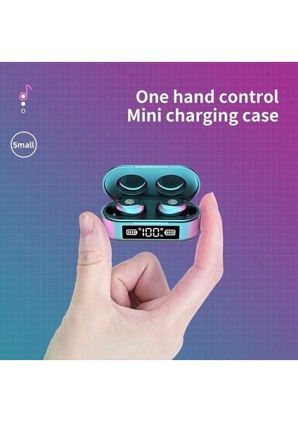 F96 Kulaklıklar LED Ekran Bluetooth Kulaklık Siyahı (Yurt Dışından)