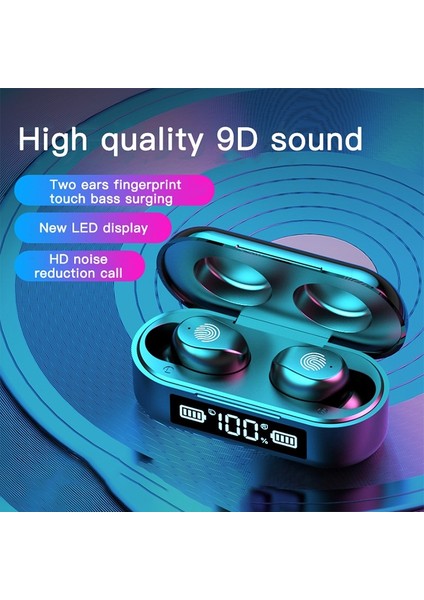 F96 Kulaklıklar LED Ekran Bluetooth Kulaklık Siyahı (Yurt Dışından)