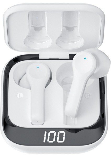 K08 Wiress Bluetooth 5.0 Stereo Binaural Kulaklık Beyaz (Yurt Dışından)