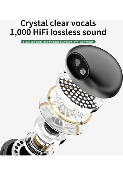 K08 Wiress Bluetooth 5.0 Stereo Binaural Kulaklık Beyaz (Yurt Dışından)