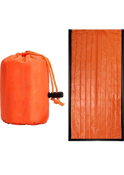Termal Battaniye Piknik Rüzgar Geçirmez Hayatta Kalma Çuval Acil Uyku Tulumu Turuncu (Yurt Dışından)