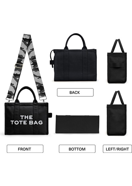 Kadın Çanta Kanvas Düz Renk Alfabe Tote Çanta Büyük Kapasiteli El Çantası Tek Omuz Çantası (Yurt Dışından) fiyatları