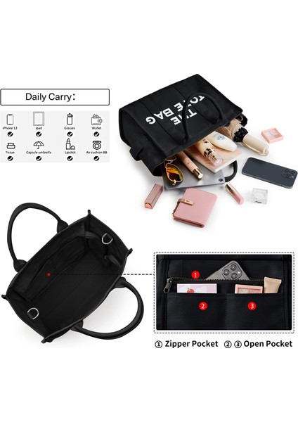 Kadın Çanta Kanvas Düz Renk Alfabe Tote Çanta Büyük Kapasiteli El Çantası Tek Omuz Çantası (Yurt Dışından) modelleri