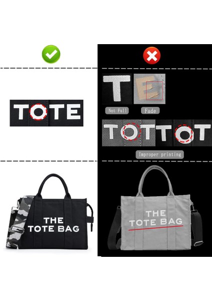 Kadın Çanta Kanvas Düz Renk Alfabe Tote Çanta Büyük Kapasiteli El Çantası Tek Omuz Çantası (Yurt Dışından) indirimleri