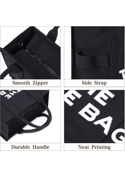 Kadın Çanta Kanvas Düz Renk Alfabe Tote Çanta Büyük Kapasiteli El Çantası Tek Omuz Çantası (Yurt Dışından) modelleri