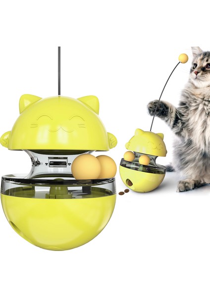 Etkileşimli Kedi Topu Oyuncaklar Ayarlanabilir Gıda Dağıtım Kedi Oyuncak Komik Egzersiz Kedi Tumbler Teaser Oyuncaklar (Yurt Dışından)