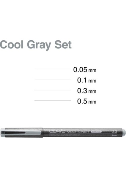 Multiliner Classic Cool Grey 0.3 mm Çizim Kalemi