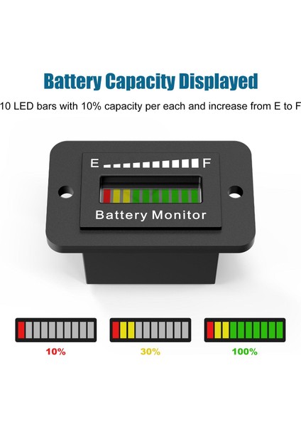 LED Pil Kapasite Göstergesi 12V 24V 36V 48V 60V 72V Pil Gösterge Kurşun (Yurt Dışından) fırsatları