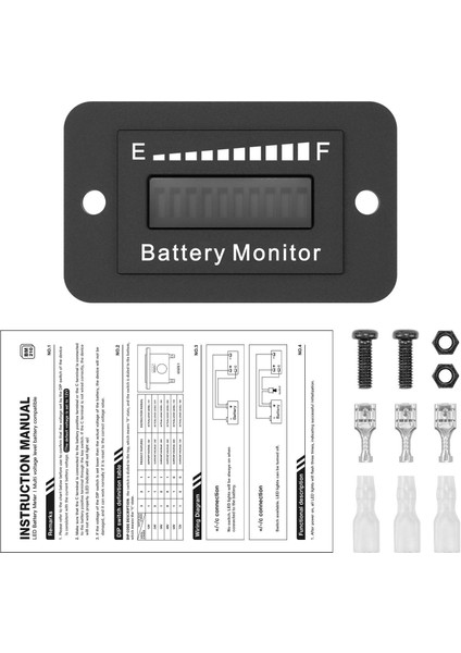 LED Pil Kapasite Göstergesi 12V 24V 36V 48V 60V 72V Pil Gösterge Kurşun (Yurt Dışından) indirimleri