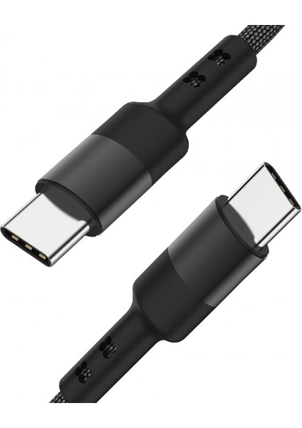 Esnek USB C Veri Hattı Kablosu Örgülü Erkek Akıllı Telefonlar Için Erkek Dizüstü Bilgisayarlar 200CM Siyah (Yurt Dışından) indirimleri